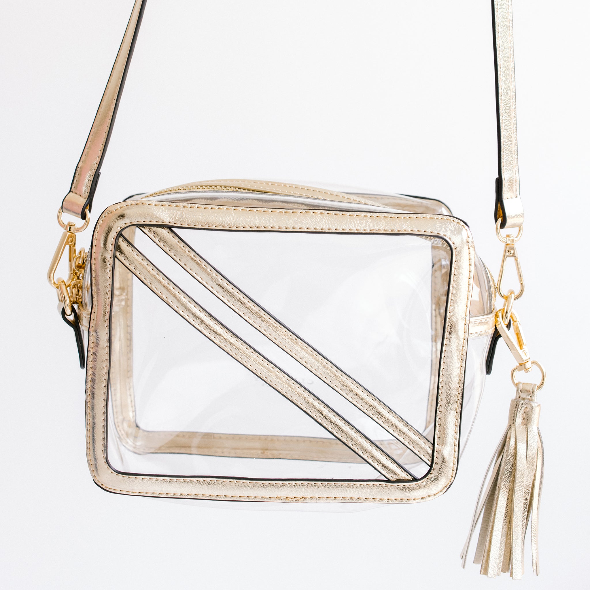 Clearly Iconic Silver and Clear Vinyl Crossbody Bag