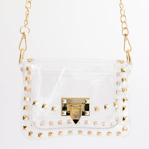 The Fort Worth Clear Small Studded Bag